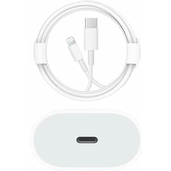 USB C -pikalaturi - PD-sertifioitu 20 W:n pikalaturi Lightning-kaapelilla, Type C -laturisovitin iPhone 14/14 Plus/14 Pro/14 Pro Max/13/iPad Pro -laitteille