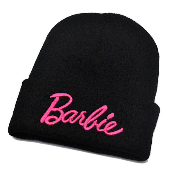 Barn Barbie Stickad Mössa Höst Vinter Outdoor Cap Barbie Fans Hat Presenter Black