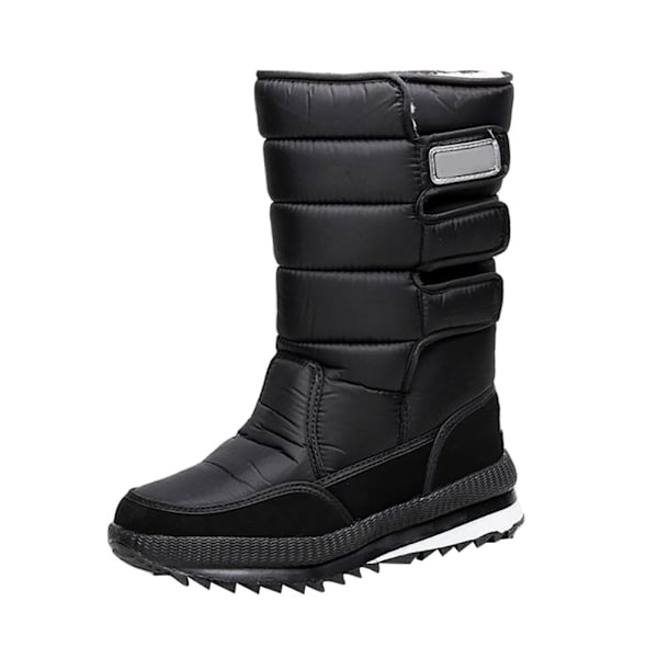 Winter snow boots with padded lining Waterproof snow boots Black Black