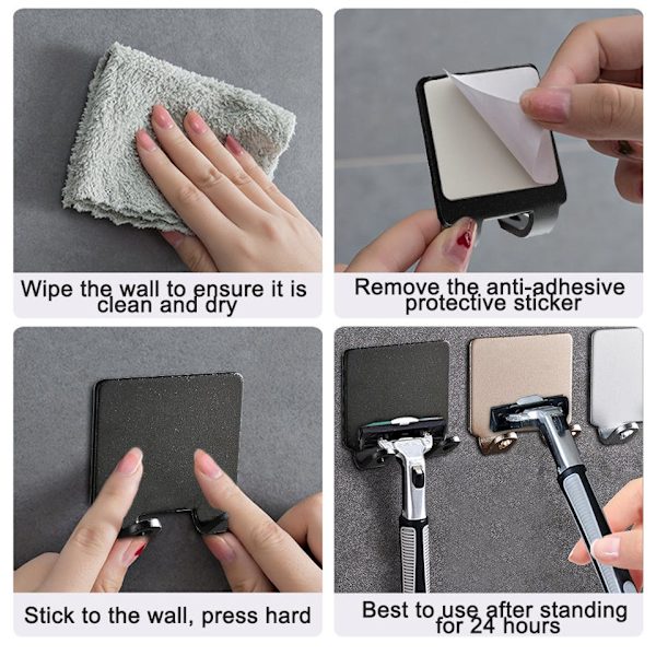 Universal Razor Shower Holder - Vælg farve sort black