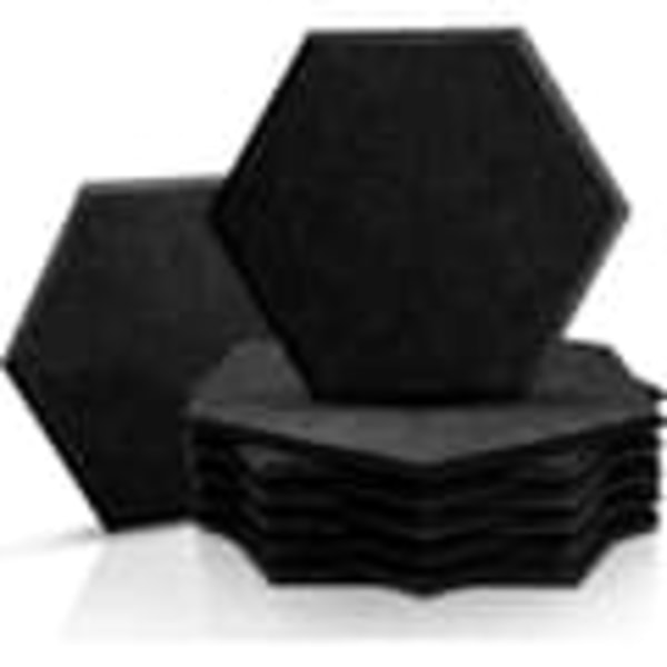 Ljudabsorberande hexagonpaneler i polyester, 12-pack