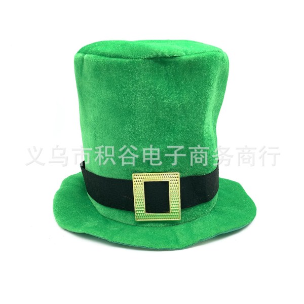 St. Patrick's Day Dekorationer Irländsk hatt Grön Shamrock High Hat St. Patrick's Day Carnival High Hat Shamrock Hat Dekoration