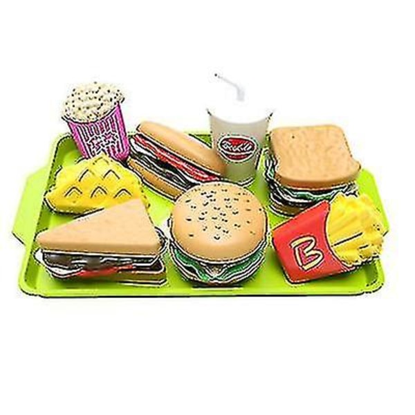 Löstagbar Simulation Hamburger Fries Lekhus för barn Pedagogiska set
