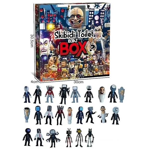12/18 st Skibidi toalettfigurer Toalett TV Man Slumpmässig Jul Adventskalender för pojkar flickor och tonåringar Julgåvor fw 18 pcs