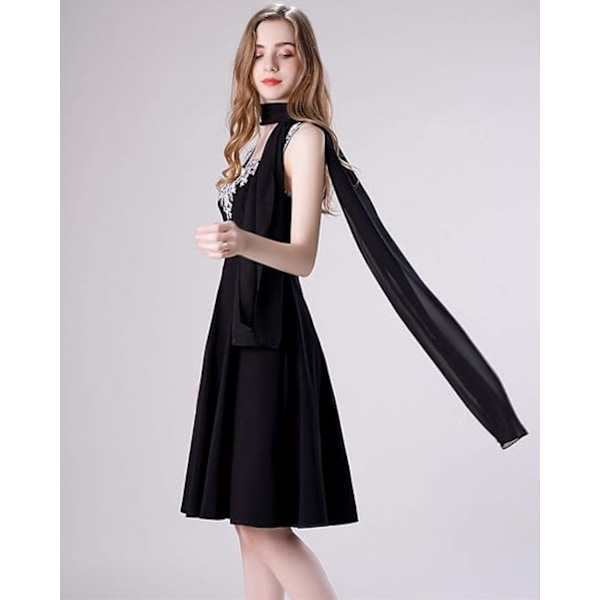 Myk Chiffonsjal Sjal 190*45cm Svart for Aftenkjole Bryllupssjal Brudesjal Dame