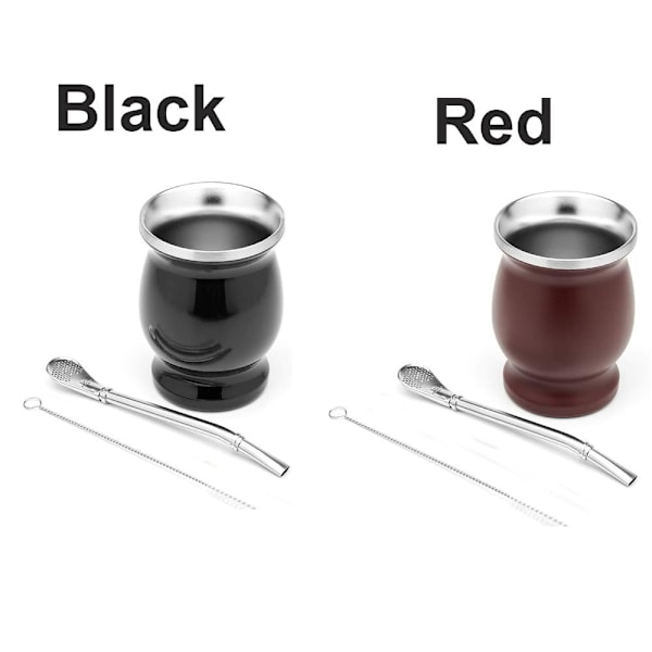 8oz Yerba Mate Gourd Set Yerba Mate Kopp SVART - hög kvalitet