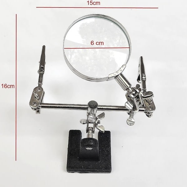 Handsfree förstoringsglas med krokodilklämma + 8x förstoringsglas, tredje hand för svetsning och smyckestillverkning Hy