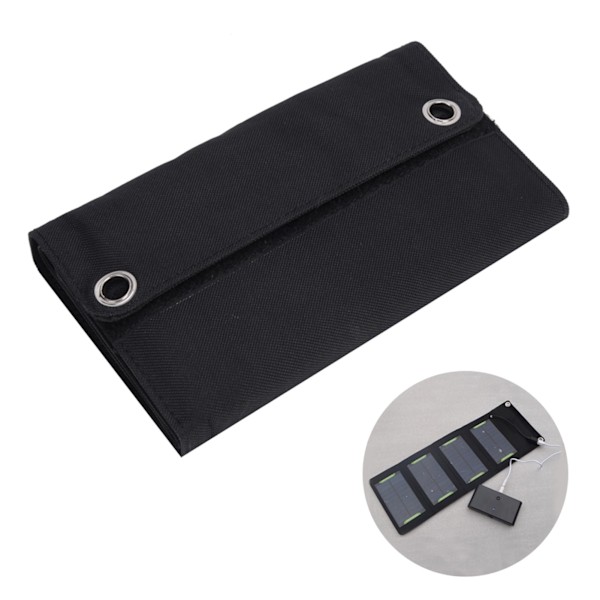 7W Bærbar Sammenleggbar Intelligent Solcellepanel Ladeplate for Lader Mobiltelefon Powerbank 0.4
