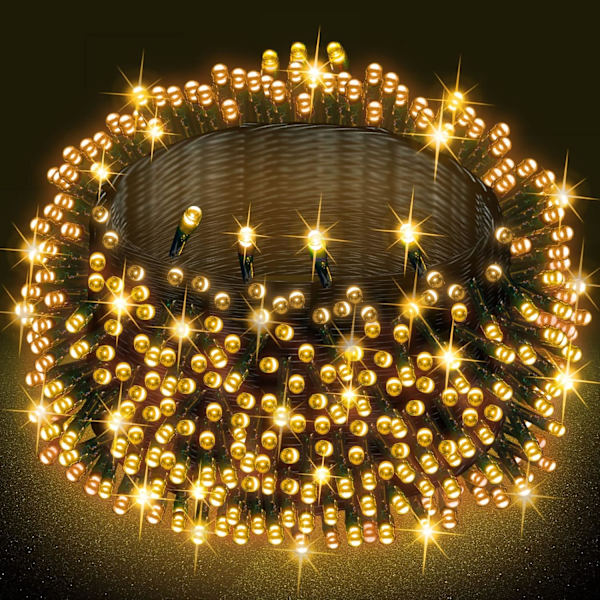 Kirkkaat 300 LED:n jouluvaloköynnökset, 30,5 metriä, kytkettävät, vedenpitävät, lämpimän valkoiset Warm White 2000 LEDs