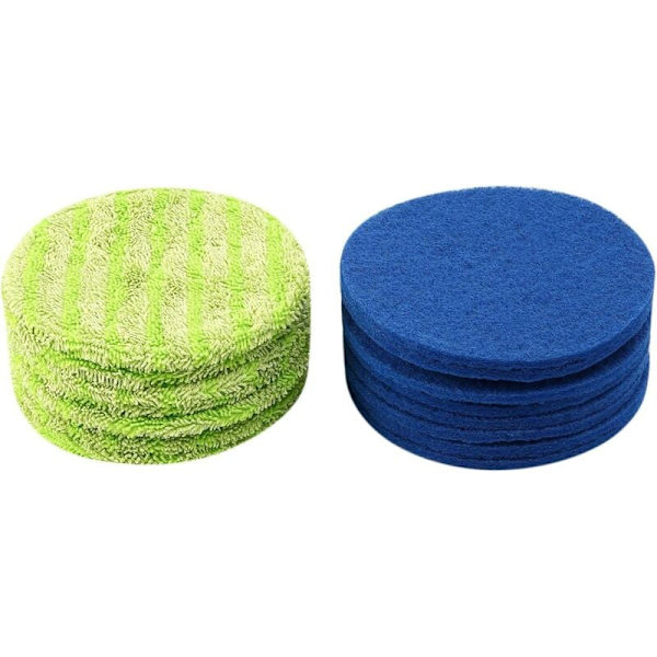 Johdoton sähkömoppi, pyörivä, vaihtotyyny johdottomaan sähkömoppiin, sisältää 8 mikrokuitumattoa ja 8 tiivistettä sisäkäyttöön (16 cm)