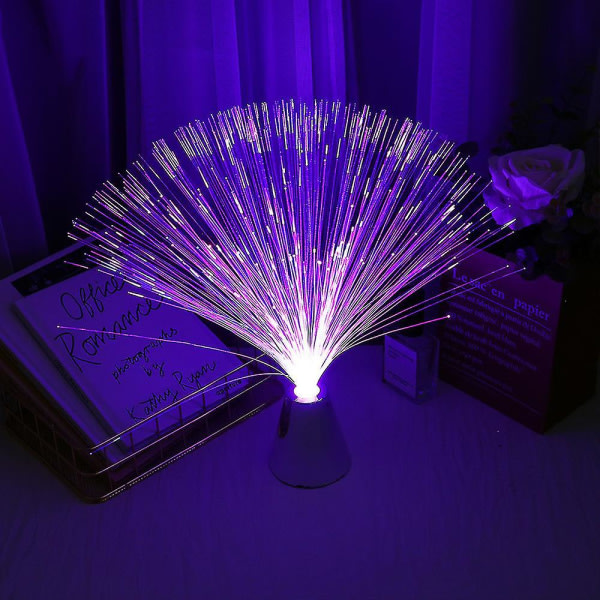 Färgskiftande fiberoptisk lampa Batteridriven fontän Nattlampa Heminredning Ornament Presenter