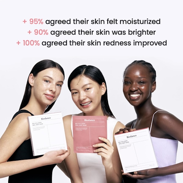 Bio-dance bio-collagen real deep mask / kollagen ark ansiktsmask över natten 1 pack of 4 (one)