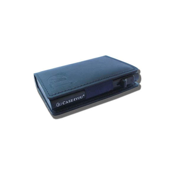 Eksklusiv Kort Holder C4U Design RFID & NFC Beskyttelse Tegnebog Pop-up Blå Blue one size