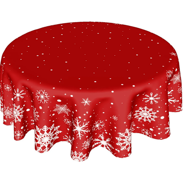 Juleborddug Rundt Santa Claus Snemand Snefnug Dekorativ Rød Rund Borddug til Hjem Køkken Spisestue Picnic Party Style 6 Style 6 178cm diameter