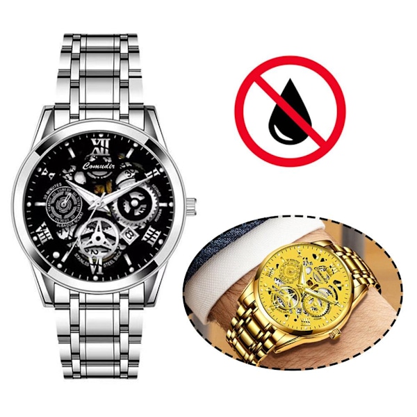 Herreur Quartz Urværk Business Ur Automatisk M Black One size