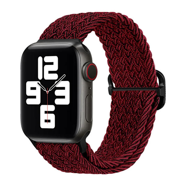 Punottu silmukka Apple Watch -remmiin 44mm 40mm 45mm 41mm 42mm 38mm 49mm Joustava Solo-ranneke iWatch-sarja 9 se 7 5 6 Ultra2 Band 37.Heijian Red 37.Heijian Red 42mm 44mm 45mm 49mm