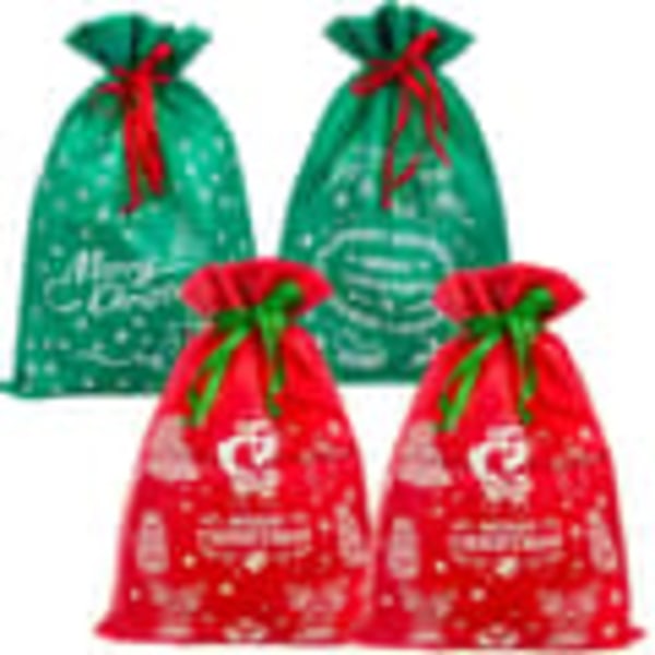 4-Pakning Juleposer / Gavepose - 45x29cm