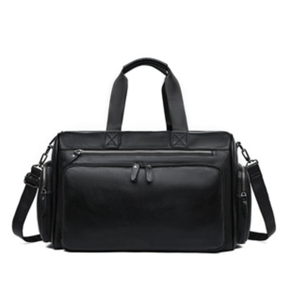 Sportsbag i sort skinn weekendbag
