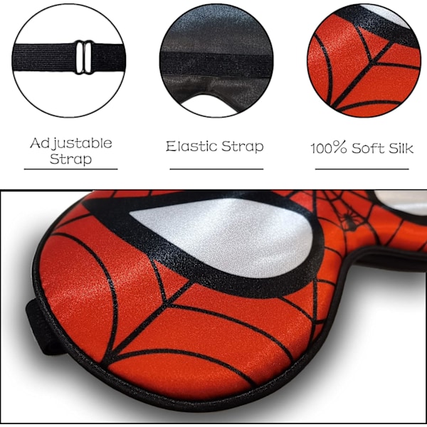Sömnmask i siden, 1-pack ögonmask för barn med justerbart huvudband för sömn pojkar kvinnor män resor festtillbehör...
