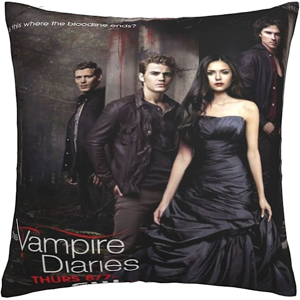 Soft Cushion Covers Pillow Case, Vampire Diaries Decorative Large Square Washable Cushion Cover for Living Room, Sofa, Bedroom, Home Car