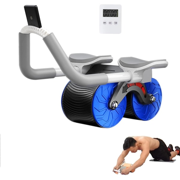 Ab Roller Wheel Automatisk Retur Hemma Abdominal Tränare Styrketräningsutrustning med Tjock Knäskydd för Nybörjarträning