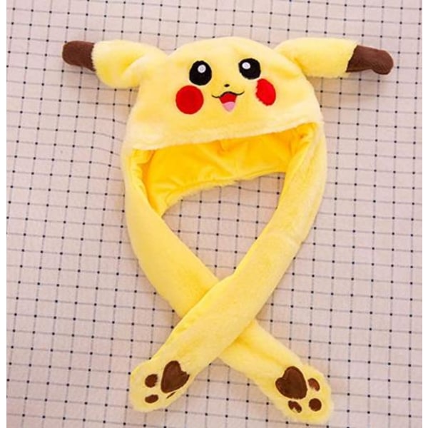 Rolig Pikachu plyschhatt, öronrörelse hopp, cosplay kostymer