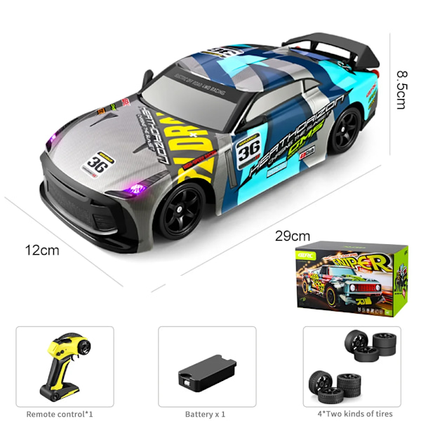 H4 4WD RC-bil 30KM/H Høyhastighets Offroad Drift 2.4G Fjernstyrt Bil Racing Stunt Kjøretøy Drift Master Barn Lekegaver H4 30KMh 1B Blue