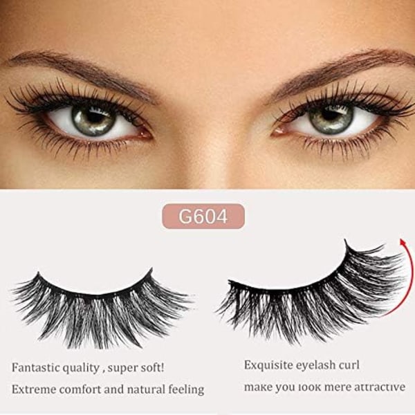 (iLashes.SE) 5 par falske øyevipper - 3D faux mink G604 svart (iLashes.SE) (G-604)