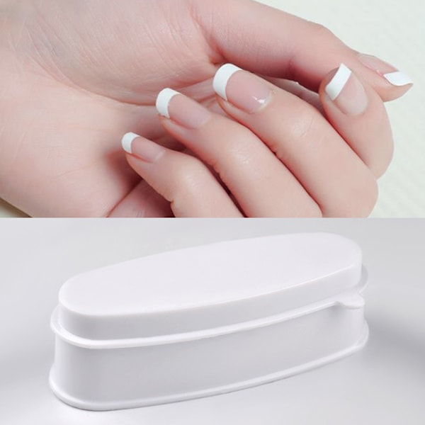 Nageldippningspulver Låda Fransk Tippbricka Manikyr Nageldippningsbehållare för Nagelkonst och Sminkverktyg