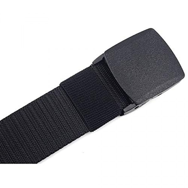 3-delat nylon canvas herr bälte plastspänne vävt tyg 120cm bälte utomhus resebälte (svart, brun, safirblå)