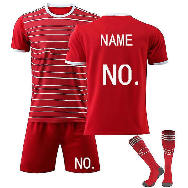 2022-2023 Ny fotbollströja Kit för barn Fotbollströja T-shirt shorts kostym adults XS(160-165CM) Unnumbered