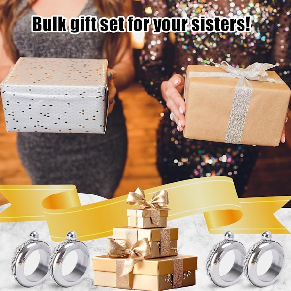 Armbåndsflaske til fester, Glitter Rustfrit Stål AB Krystal Dekoreret Bærbar Flaske til Kvinder【GKS】