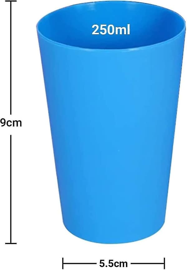 24 st återanvändbara plastkoppar 250ml Barnbarns hållbara plastdrickskoppar