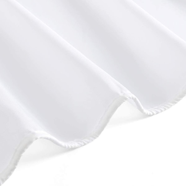 Vita duschdraperier, mould och mögelbeständiga extra långa duschdraperier 180 x 200 cm Drop (72 x 78 tum), 100 % polyester