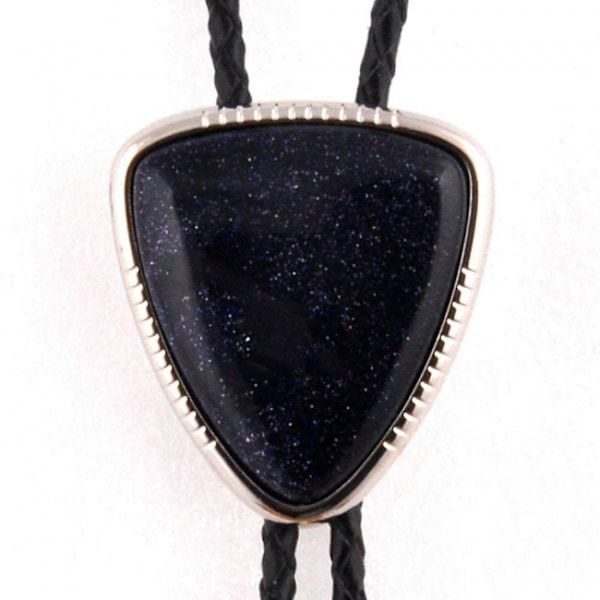 Musta Western Denim Onyx Bolo Solmio Aitoa Nahkaa