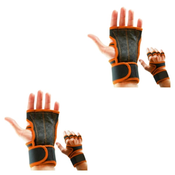 1/2/3/5 2 par Läder Lätta och andningsbara gymhandskar för Orange L Orange L 2Set