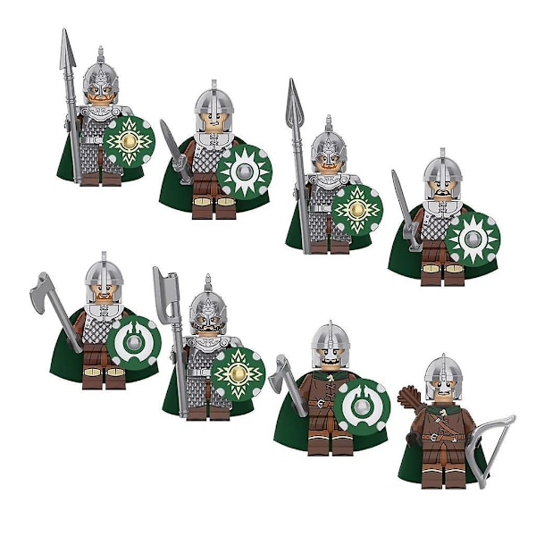 8 stk./sæt til Rings King Rohan Knight Byggeklodser Soldater Figurer Spil