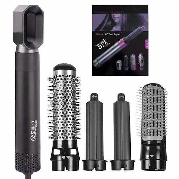 Air Styler - Professionelt Multifunktionelt Hårtørrerværktøj 5-i-1_v black