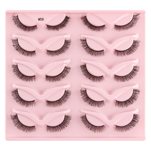 Halva Ögonfransar Naturligt Utseende Spröda Kattögon Ögonfransar 3D Lösögonfransar Fluffigt Mjuka 10 Par Faux Mink Falska Fransar Set IN