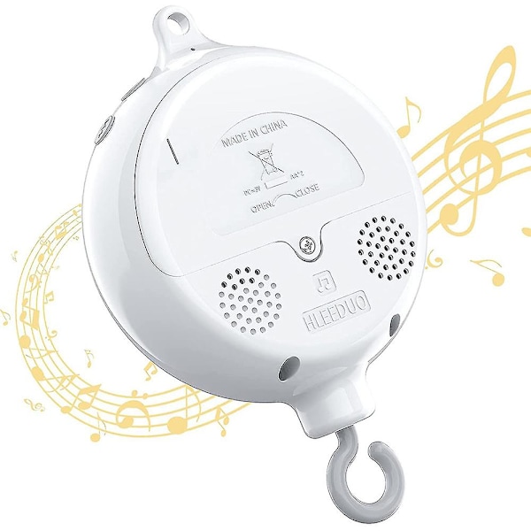 Roterande Babymobil Spjälsäng Sängsidoleksak Elektrisk Musikbox Spädbarns Klockhållare Leksak med 12 Vaggsånger Present