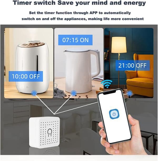 4X Tuya 16A Wifi MINI Smart Switch DIY Kontroll Relé Timer for Smart Life[GKS]
