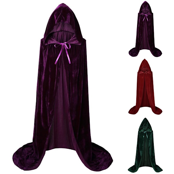 Elokuva Hocus Pocus 2 Sandersonin sisarten viitta Noita Mary Sarah Winifred Cosplay-asu Halloween aikuiselle Dark Purple