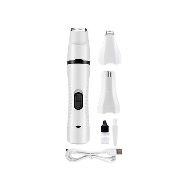 Sähköiset lemmikkieläinten kynsileikkurit - 3-in-1 lemmikkieläinten setti - USB-ladattava monitoiminen karvanpoisto, parranajo ja kynsileikkurit White