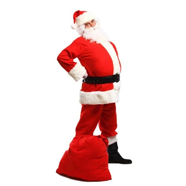 Julemanden Cosplay Kostume Jul Nyår Mænd Forklædning Deluxe Klassisk Voksen Sæt Karneval Feriefest Rollespil Julekostume XXXL XXXL 5PCS