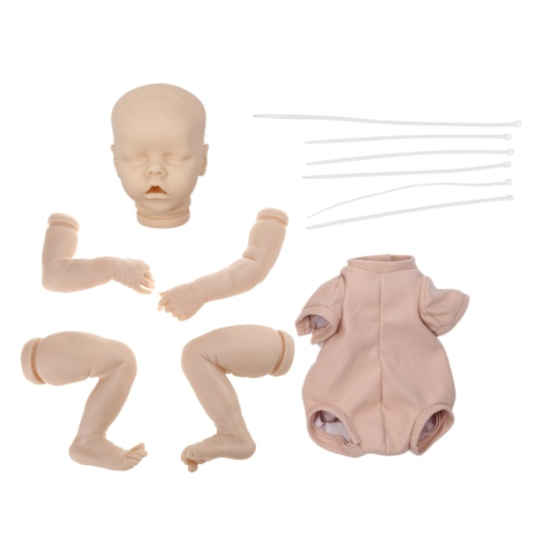 45cm/18 tum Obehandlad Reborn Docka Realistisk Nyfödd Baby Interaktiv Leksak DIY för Dockset med Vinyl för Huvud Ben Ar
