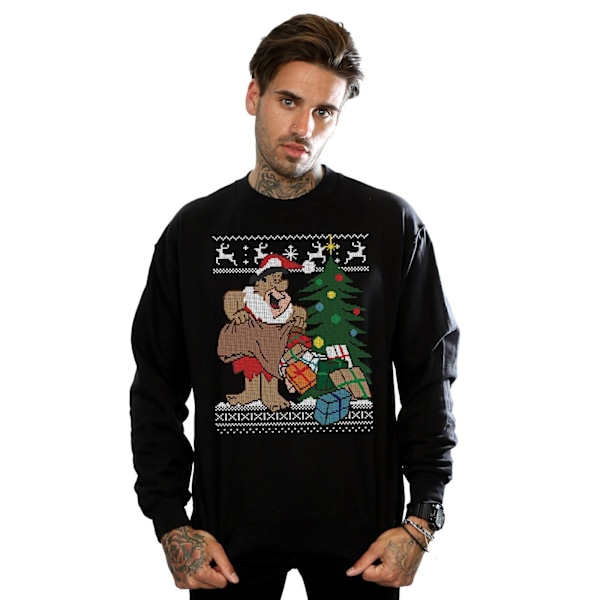 The Flintstones Herr Jul Fair Isle Sweatshirt 3XL Svart Black 3XL