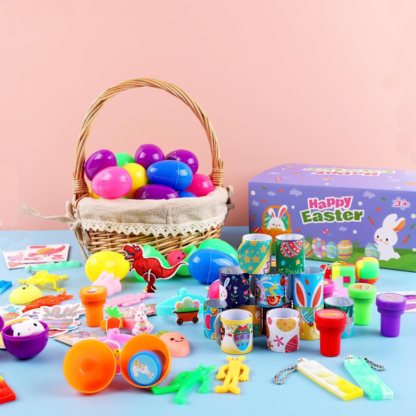 Påskfest Favoriter Blandat Storpack, Påskäggsfyllning Korgfyllare för Barn 120pcs