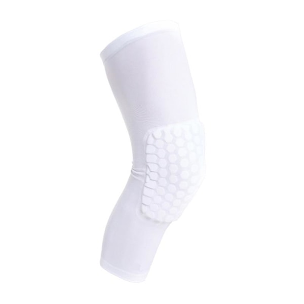 1 Par Basketboll Honeycomb Halkskydd Knäskydd Unisex Sportutrustning VIT VIT WHITE XL