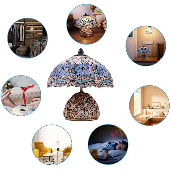 Håndlavede glasbordlamper / skrivebordslamper / sengebordelamper inspireret af Tiffany - Julegave