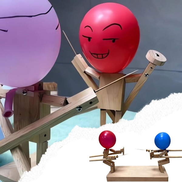 Handgjorda staketdockor i trä, ballong bambu man-strid, staketdockor i trä, dockor slå-spel Balloon 100PCS
